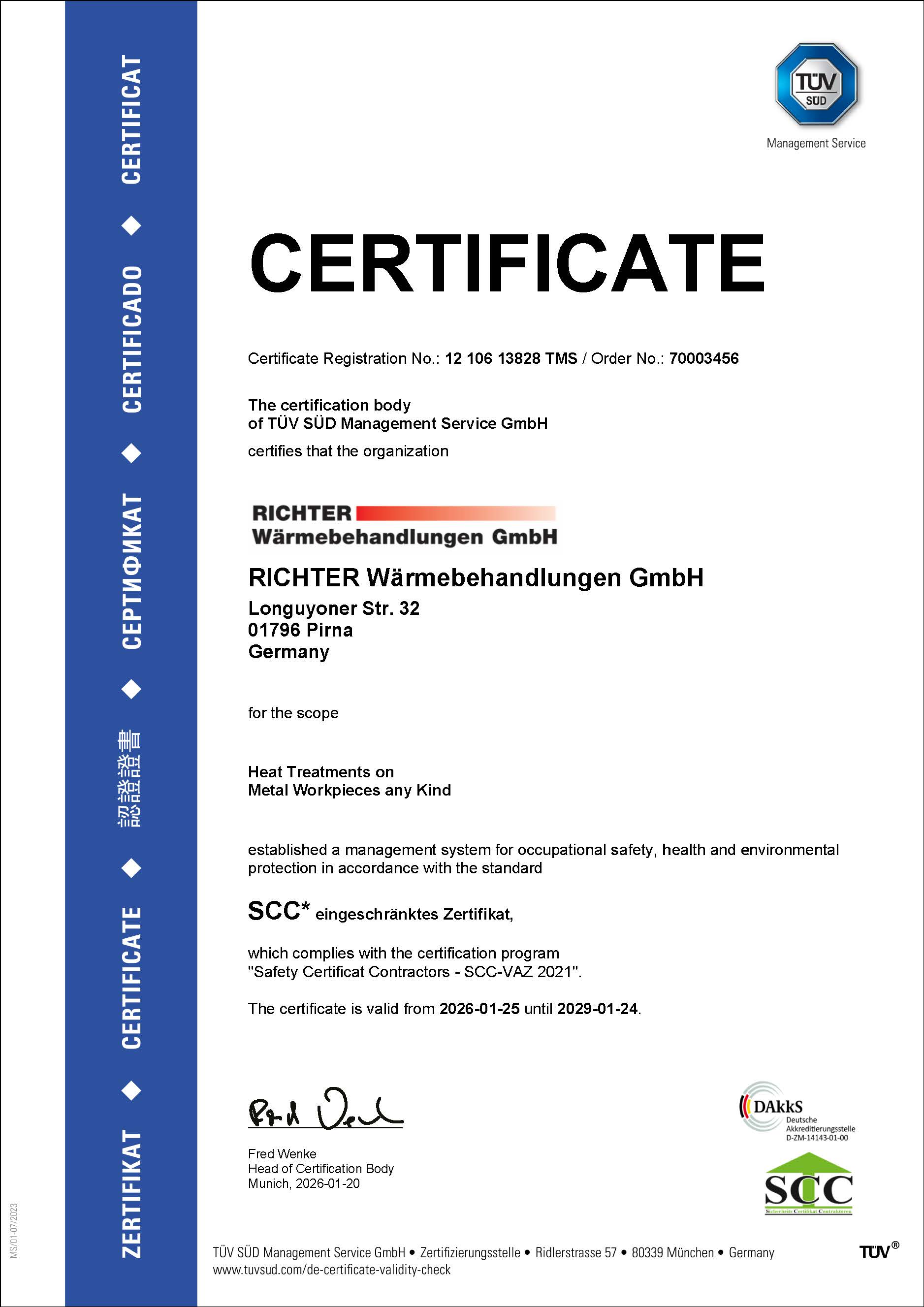 SCC-Zertifikat SCC-Zertifikat