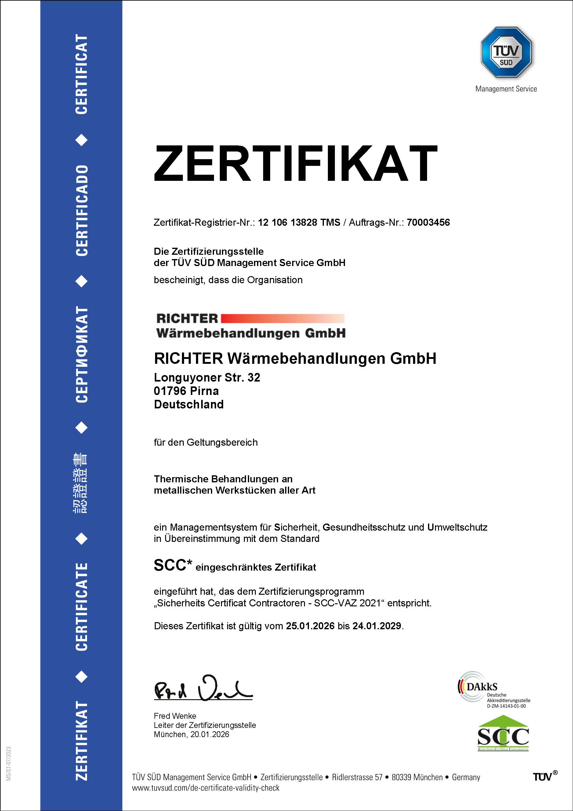 SCC-Zertifikat SCC-Zertifikat